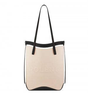 Polene Ilo Tote Veske Beige Svarte | NORGE 246VKF