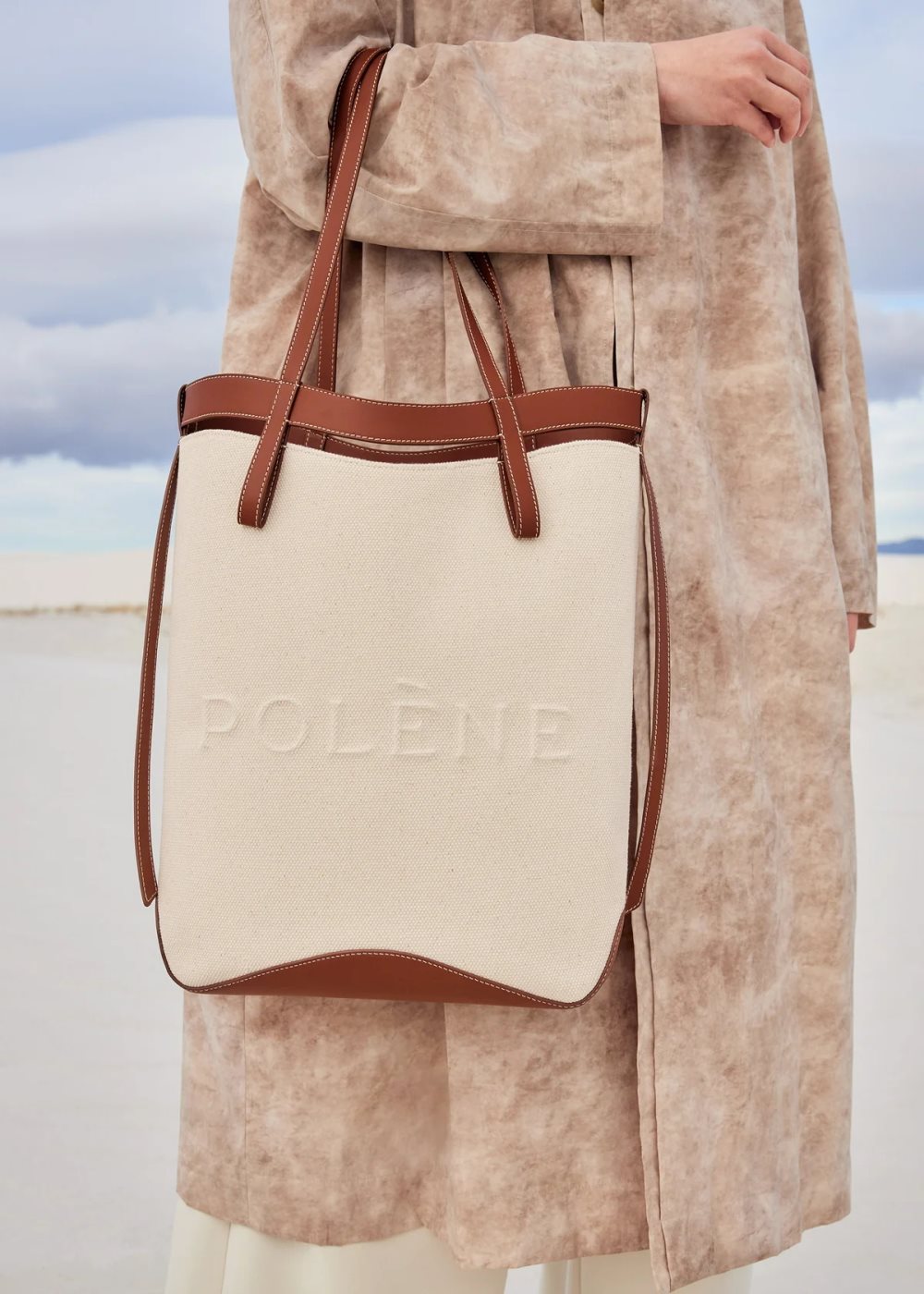 Polene Ilo Tote Veske Beige Brune | NORGE 920KNT