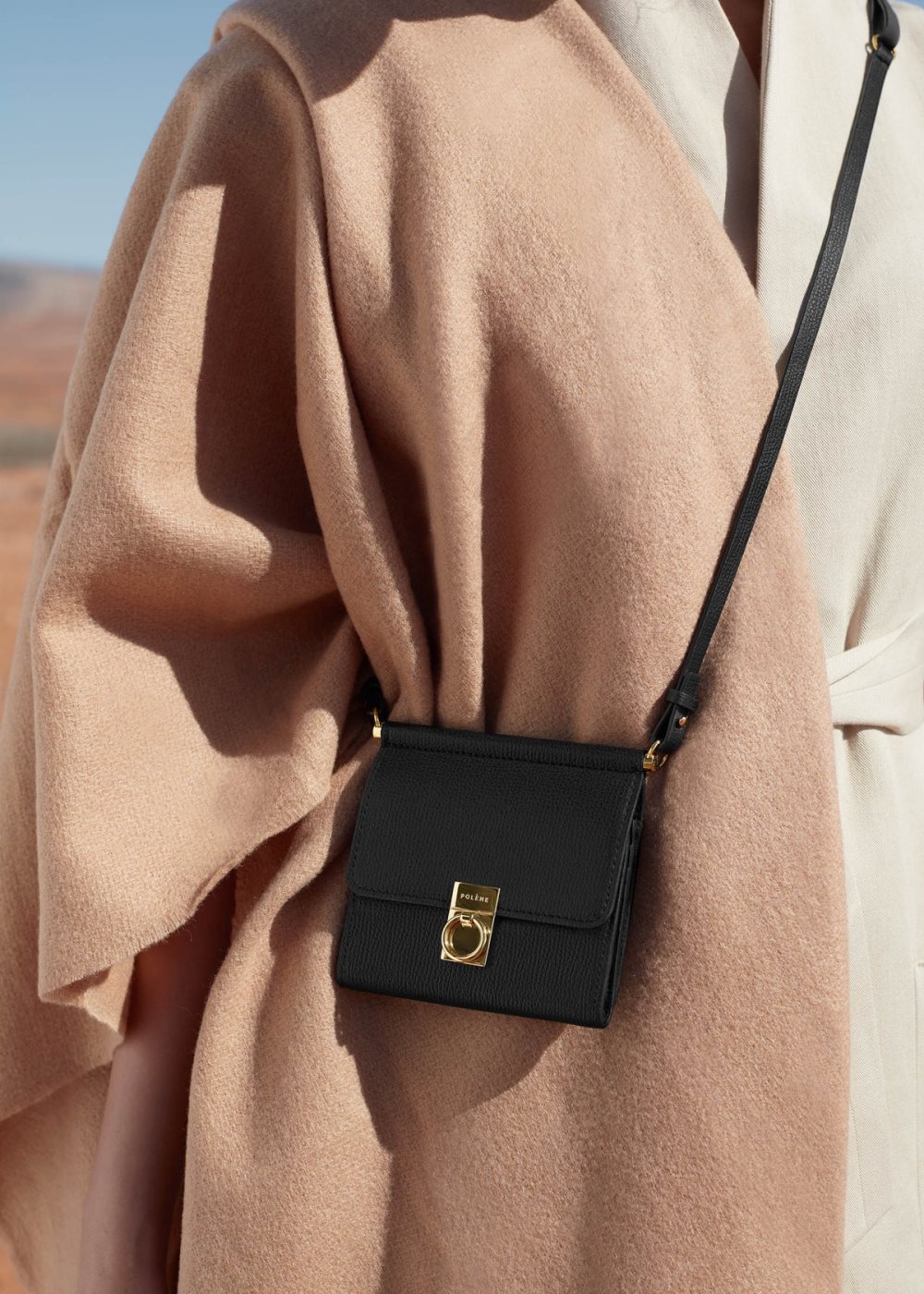 Polene Numéro Sept Crossbody Lommebok Svarte | NORGE 724HAV